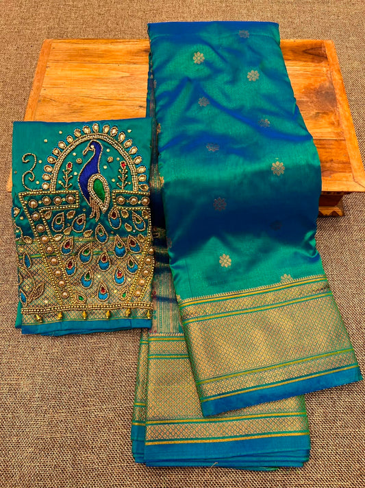 Heavy Work Kalanjali Paithani Saree – Handwork Aari Design, Tana Soft Silk