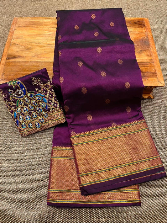 Hansika Kalanjali Paithani Saree – Tana Soft Silk, Traditional Border, Aari Work Blouse