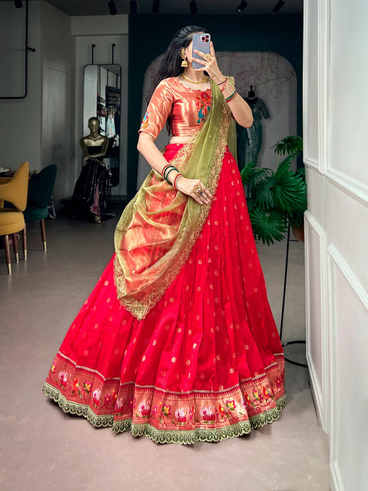 Majestic Jacquard Silk Paithani Lehenga Set