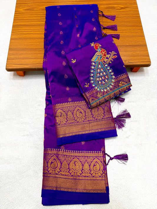 Devika Kanjivaram Paithani Saree - Tana Silk, Zardosi Blouse