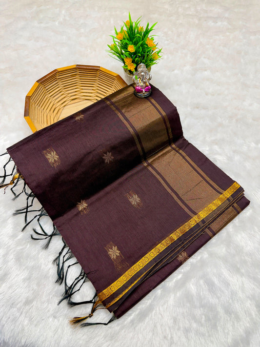 Cotton Maheshwari Saree – Premium Cotton Silk with Zari Butti