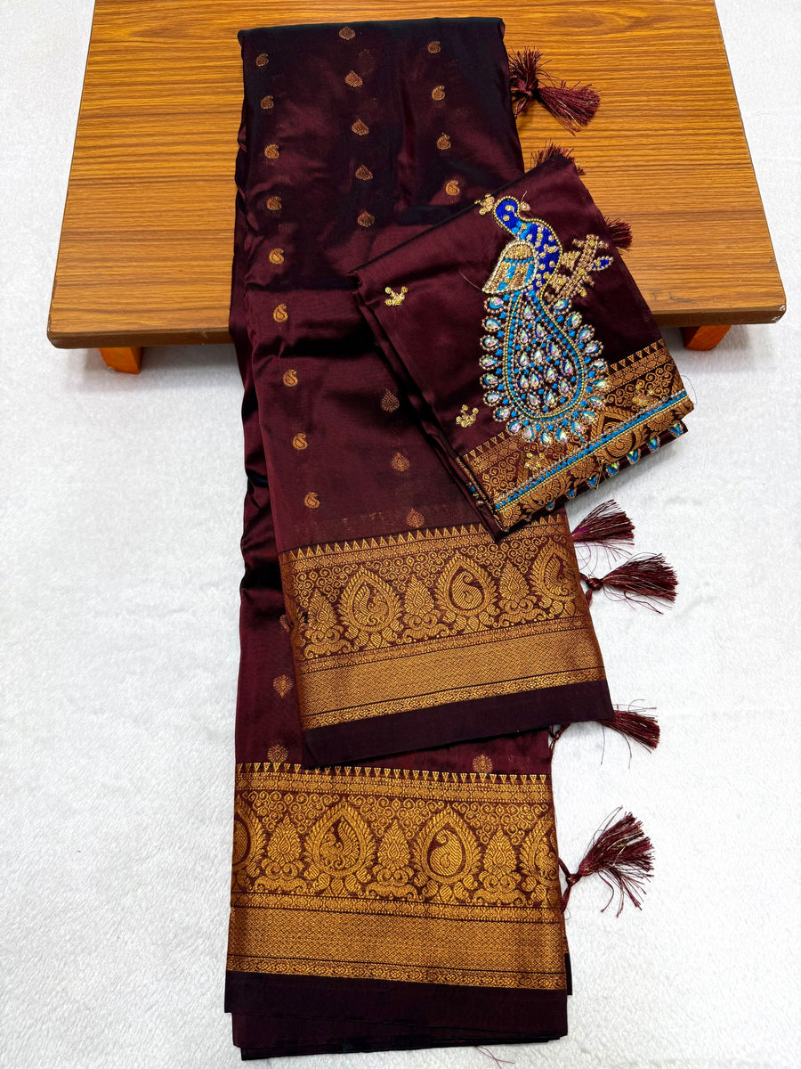 Devika Kanjivaram Paithani Saree - Tana Silk, Zardosi Blouse