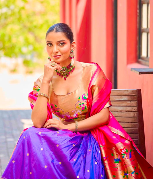 Rich Purple Paithani Lehenga Choli - Wedding Collection