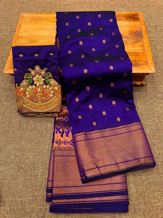 Mayur Kalanjali Paithani Saree – Tana Soft Silk, Traditional Border, Heavy Work Blouse