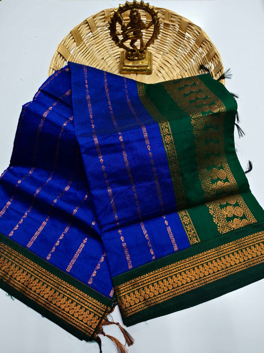 Vaira Oosi Cotton Paithani Saree - Kalyani Cotton, Zari Weaving