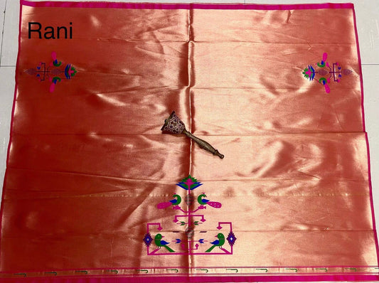 Unstitched Paithani Blouse Piece - Soft Jari Silk, 0.90 m
