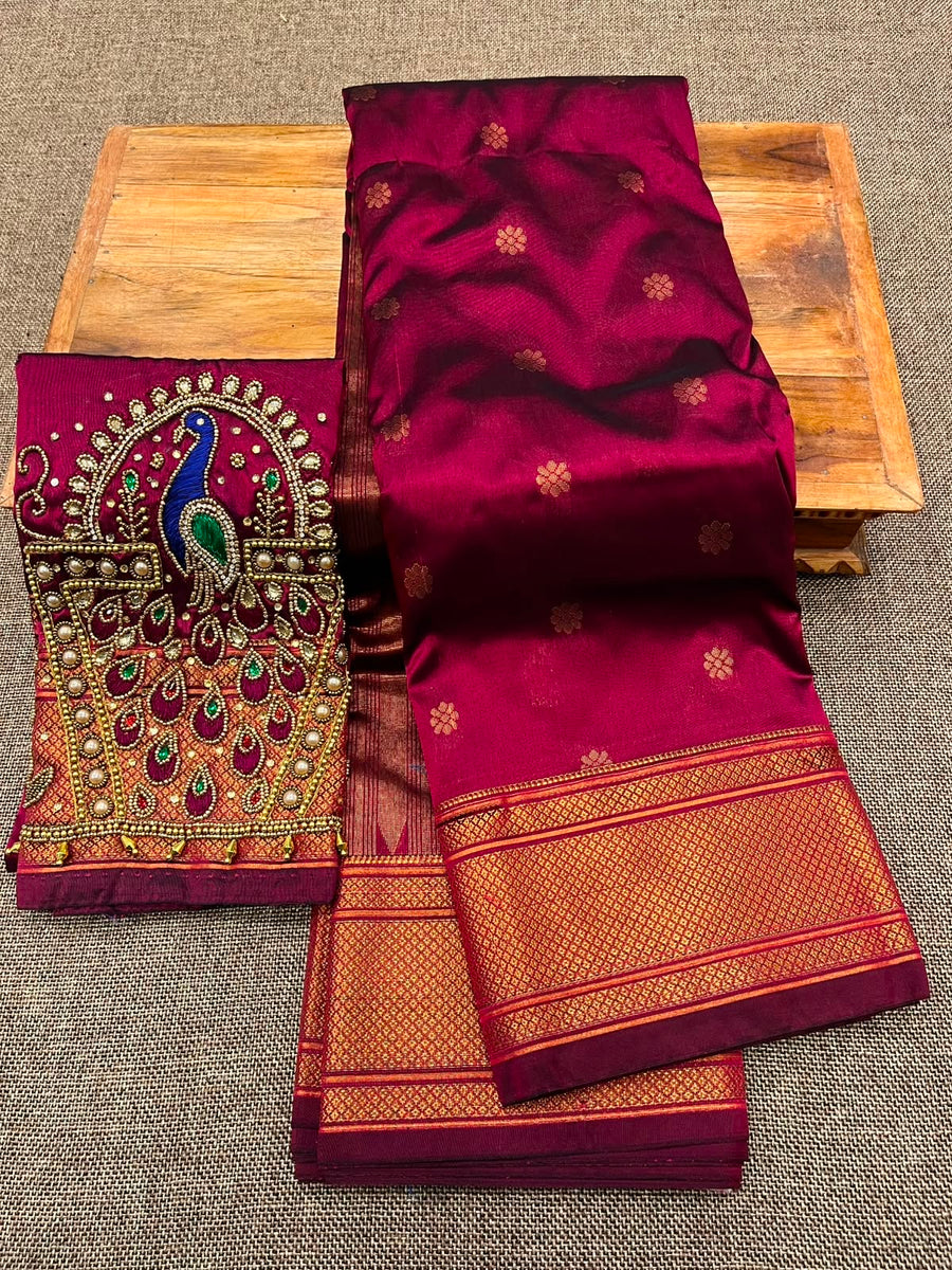 Heavy Work Kalanjali Paithani Saree – Handwork Aari Design, Tana Soft Silk