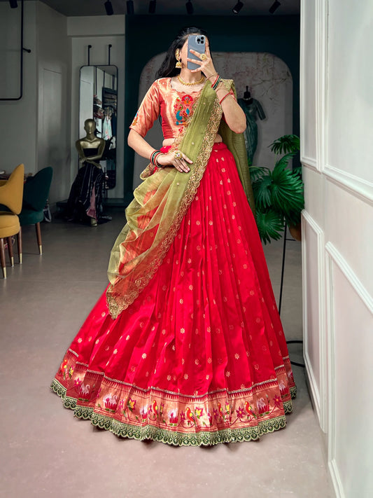 Majestic Jacquard Silk Paithani Lehenga Set